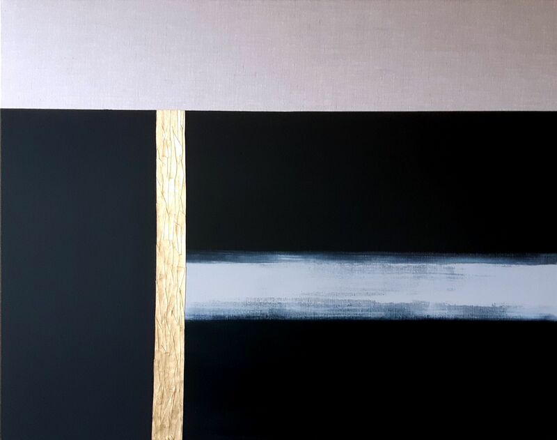 Canvas/Gold/Black/Gray  - a Paint by Simonetta Riccardini