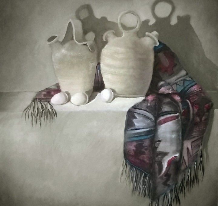Manto Inca y botijos - a Paintings by Fabián Sabbadin