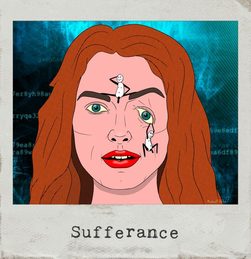 Sufferance - a Digital Graphics and Cartoon by Michael Kaza