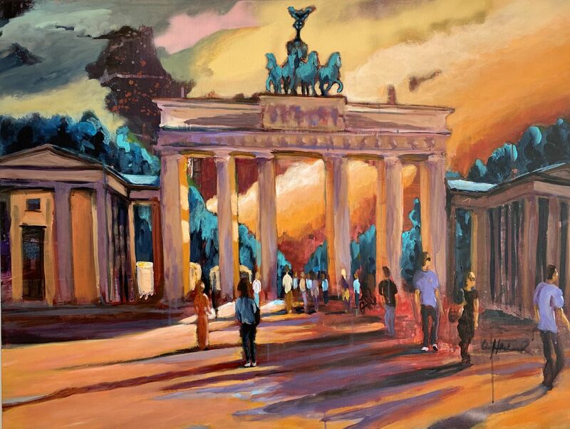 Brandenburger Tor at sunset - a Paint by Oliver Heubeck
