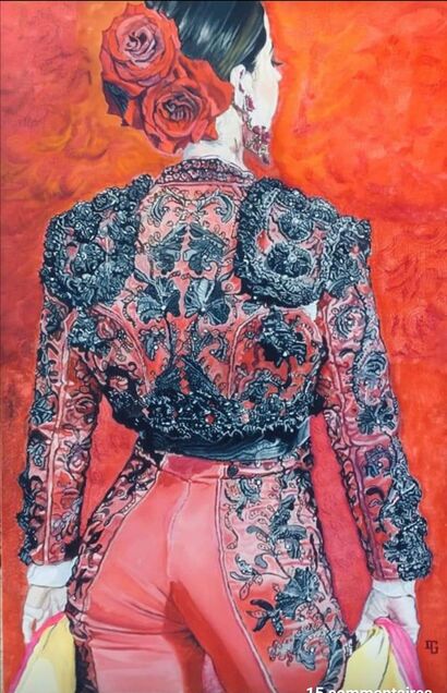 La torera roja - A Paint Artwork by Isabelle Garcia