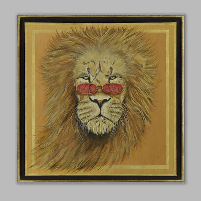 Clever Lion who wants to be more clever - A Art Design Artwork by Elena Belous