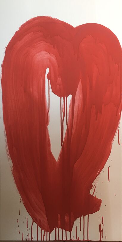 Uomo-cuore sanguinante - a Sculpture & Installation Artowrk by Paola Maccalli