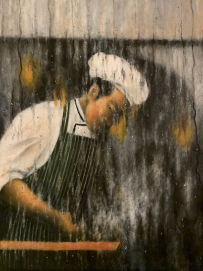 Chef behind the window - a Paint Artowrk by Naomi Sermet