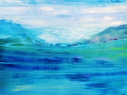 Spring in The Swiss Alps: The Lake of Lucerne - a Paint Artowrk by Dan Zyzniewski
