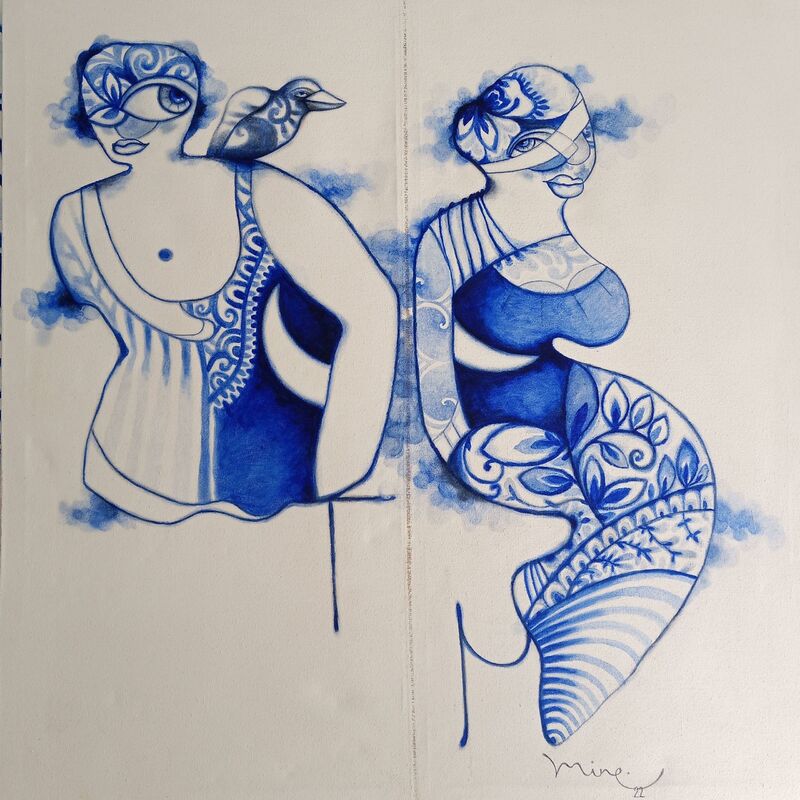 Lysistrata & Myrrhine  - a Paintings by Mine Soral