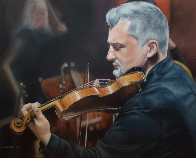The violonist - a Paintings by Clo