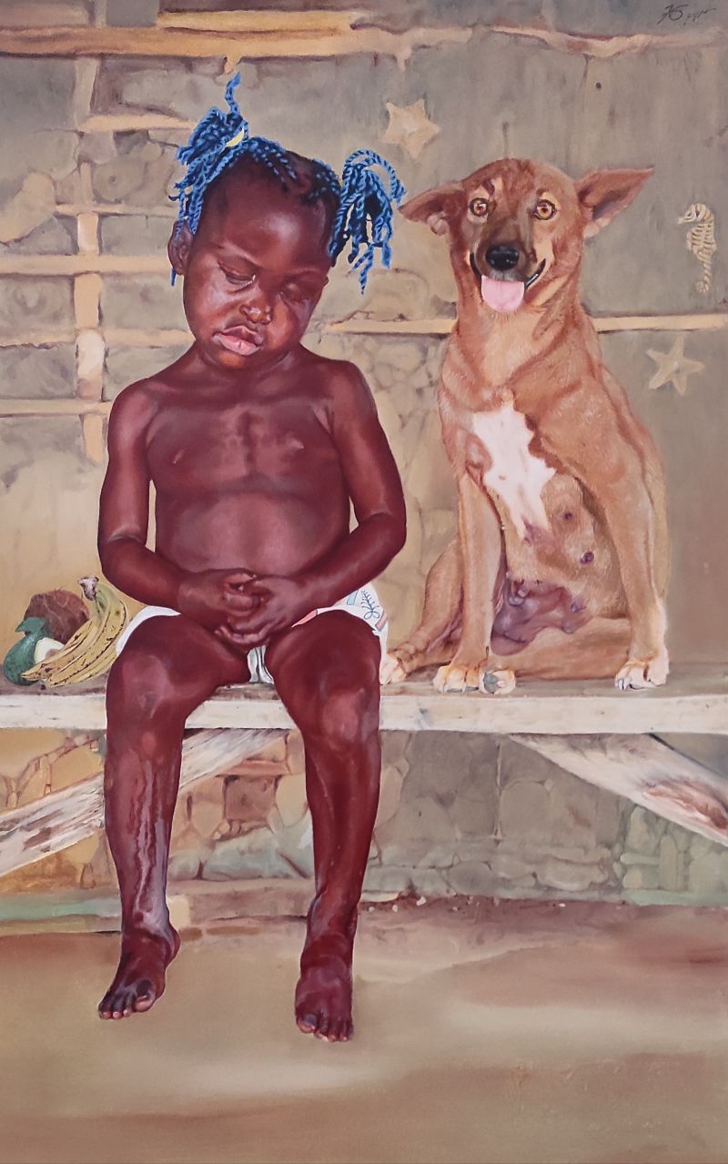 Bimba dagli occhi blu  - a Paintings by Fabrizio  Dini