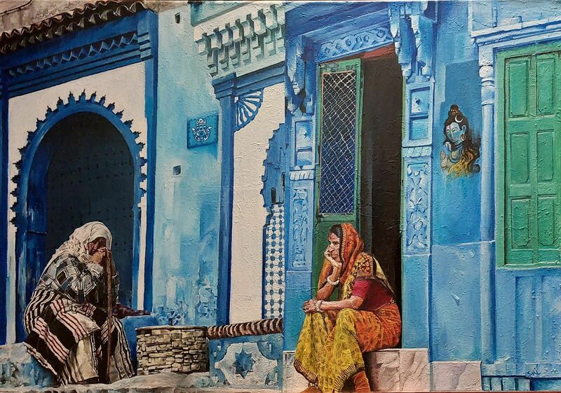 The Blue walls of Two Cities - a Paint by Sriparna  Ghose