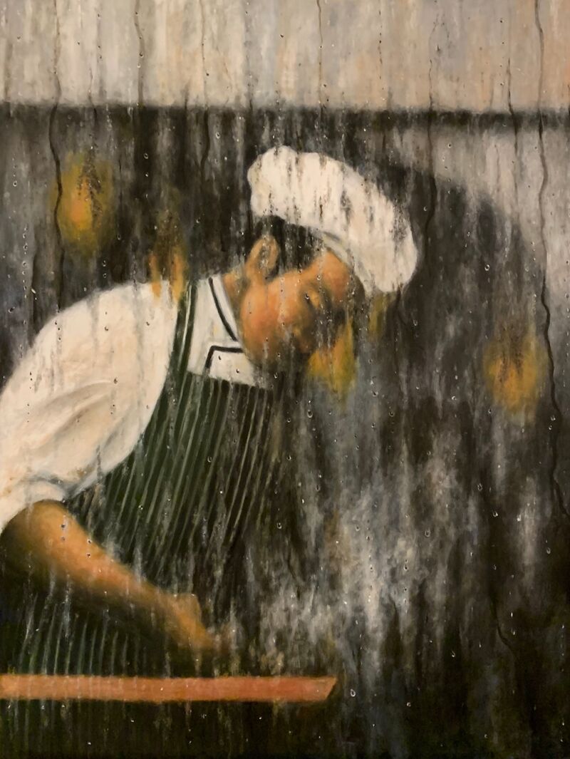 Chef behind the window - a Paint by Naomi Sermet