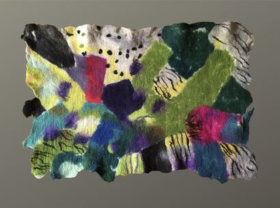 “Field” part of cycle “Painting with wool” - A Art Design Artwork by Lora Dineva