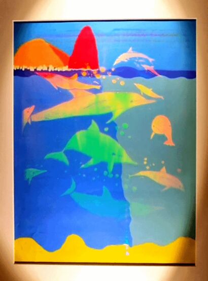 Swarm Intelligence in 3D - Holographic Dolphins in Rio - a Paint Artowrk by Juergen Eichler