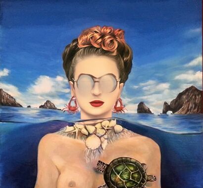 Frida underwater  - a Paint Artowrk by PAT DA COSTA