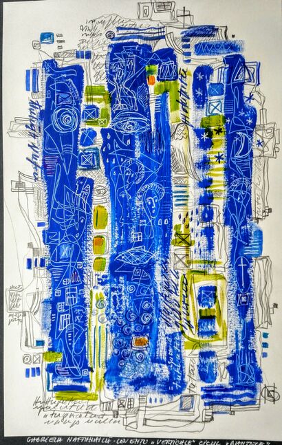 Verticali blu - a Paint Artowrk by Gabriela Naftanaila Leventu