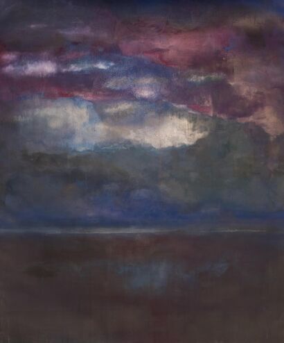 Orizzonte con nuvola viola - a Paint Artowrk by Laura  Pitingaro