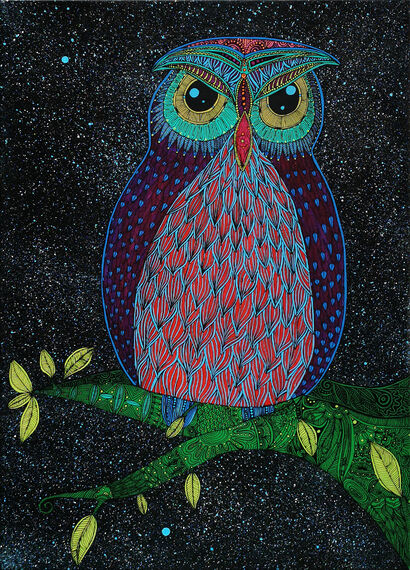 Animal planet: eagle owl - a Paint Artowrk by Luiza Poreda
