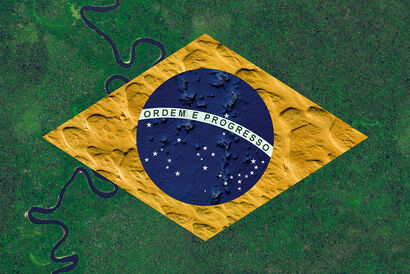 Brazil Earth Flag - a Photographic Art Artowrk by Max Serradifalco