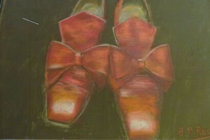 Red Venetian shoes - A Paint Artwork by Ghislaine Rosso