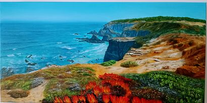 Fisherman trail, Portugal - a Paint Artowrk by Lisa zhong