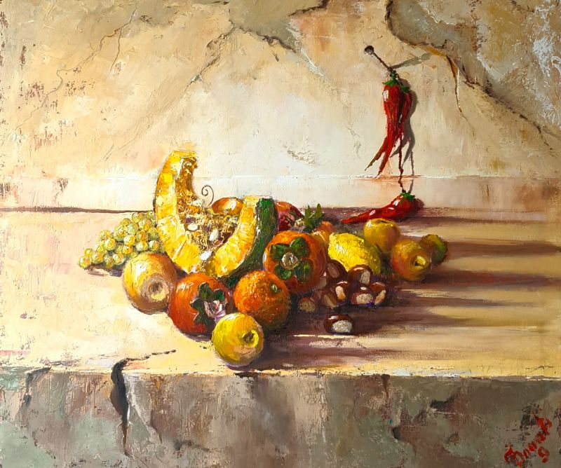 NATURA MORTA CON PEPERONCINO - a Paintings by GIANFRANCO DONATI