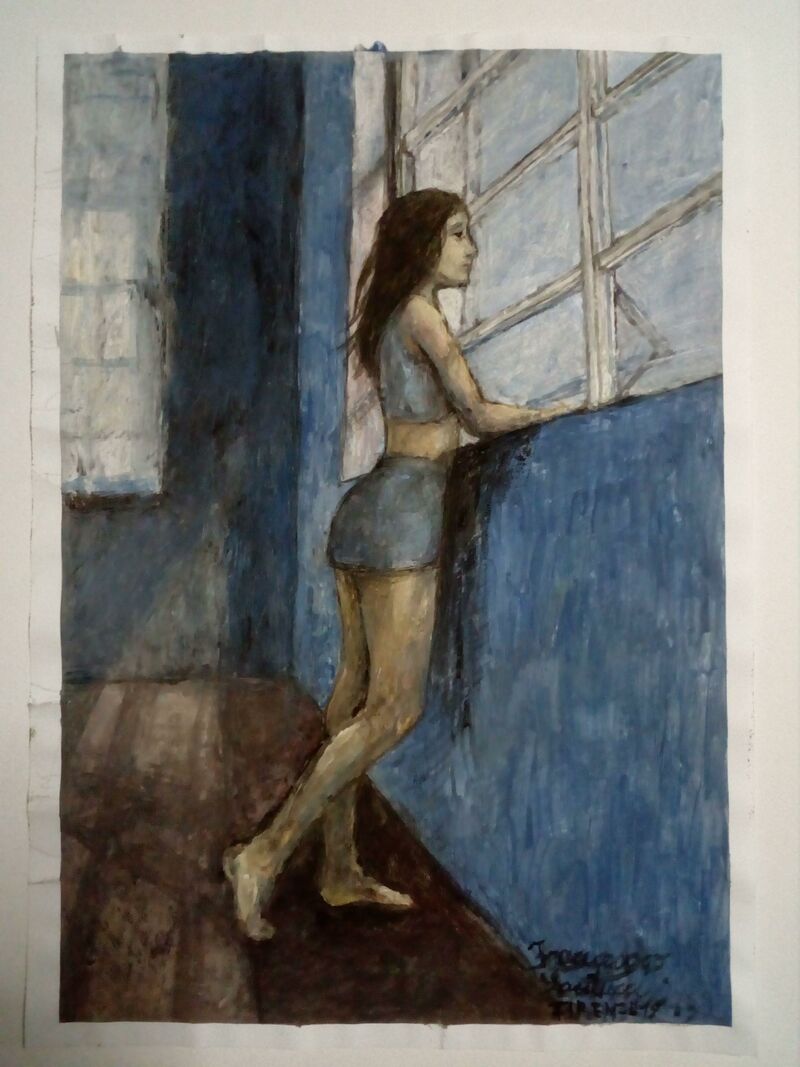 The gym window - a Paintings by Francesco Santucci