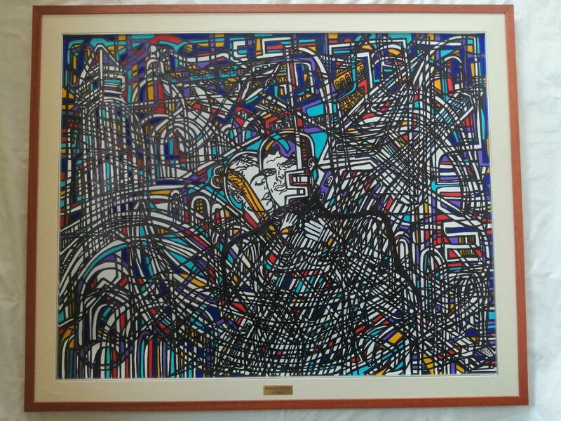 DIABOLIK AND EVA KANT IN VENICE  (Quadro con enigma all'interno da trovare, a tutt'oggi non c'è riuscito ancora nessuno)  - a Paintings by Claudio Torino 