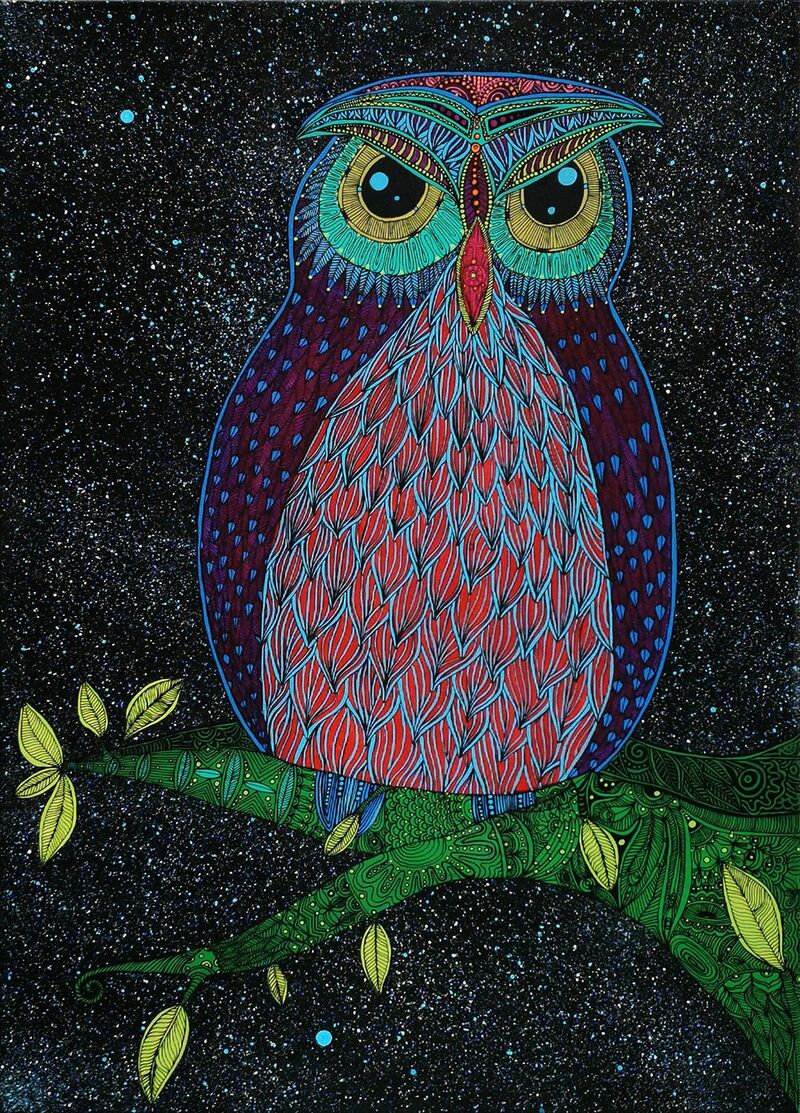Animal planet: eagle owl - a Paint by Luiza Poreda