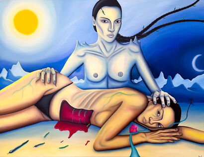 Vers la montagne - a Paint Artowrk by Irène Poetschke