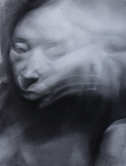 Portrait of Yiqian, In Flux - a Paint Artowrk by Alex Carroll