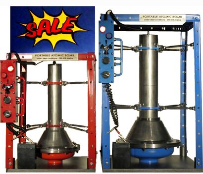 Two Atomic Bombs (portable) ON SALE - a Sculpture & Installation Artowrk by Roberto  Depangher 