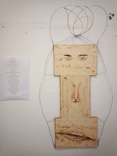 Self-portrait on a dry note - a Sculpture & Installation Artowrk by Corina DC FireLady