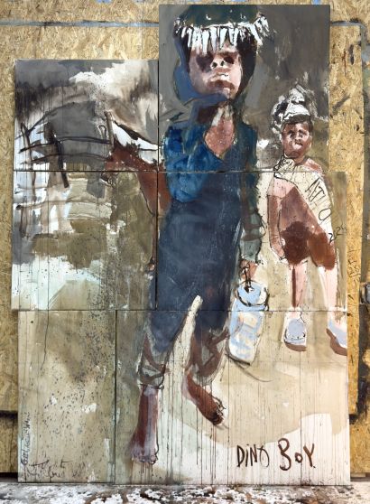 Introducing Dino Boy - a Paintings Artwork by E M Ferrell