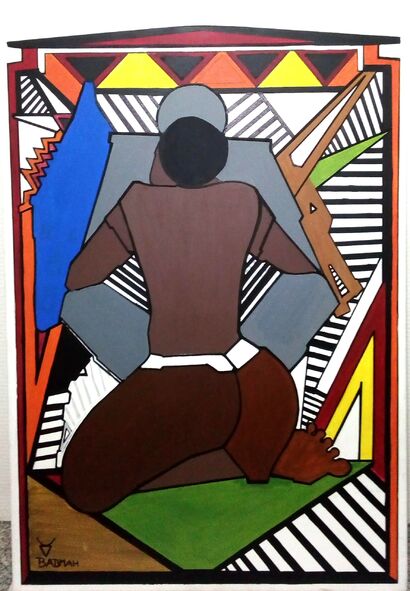 les ébats de la dame des iles - a Paint Artowrk by Abdallah Abdi Badmah