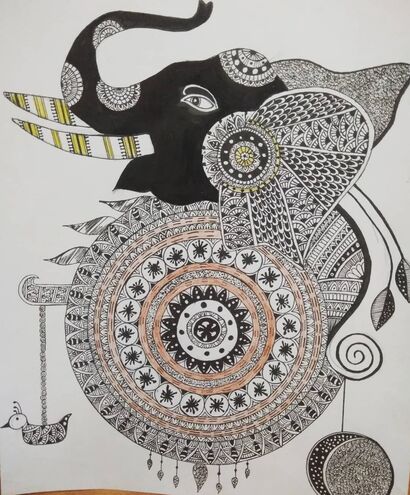 Lord ganesha - a Art Design Artowrk by Anshita  Sethiya
