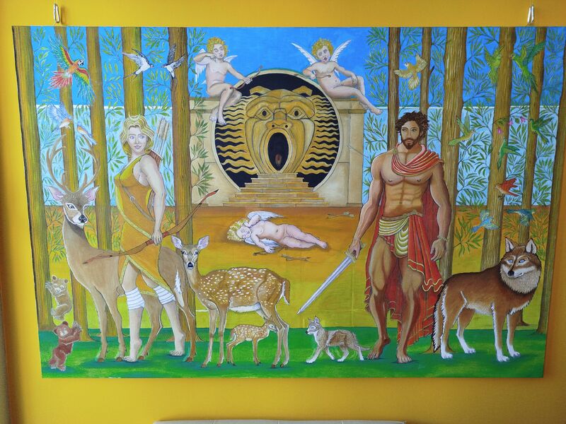 La dea Artemide incontra Endimione, - a Paintings by Antonio ANDRIANI