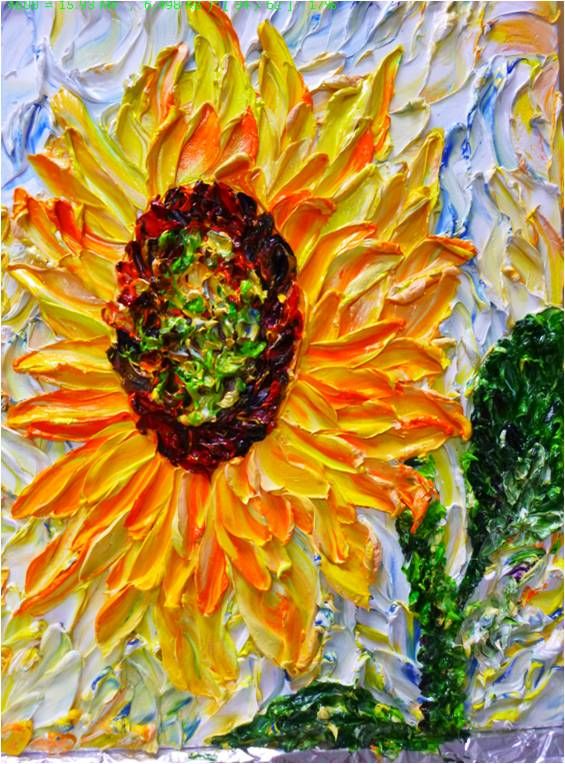 'Sunflower for Natalya B', 'Songs of the Sun' collection - a Paintings by Dr. Halyna Vakulenko