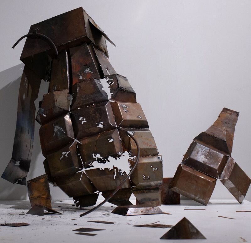 Combust grenade - a Sculpture & Installation by Ahmaud Berry