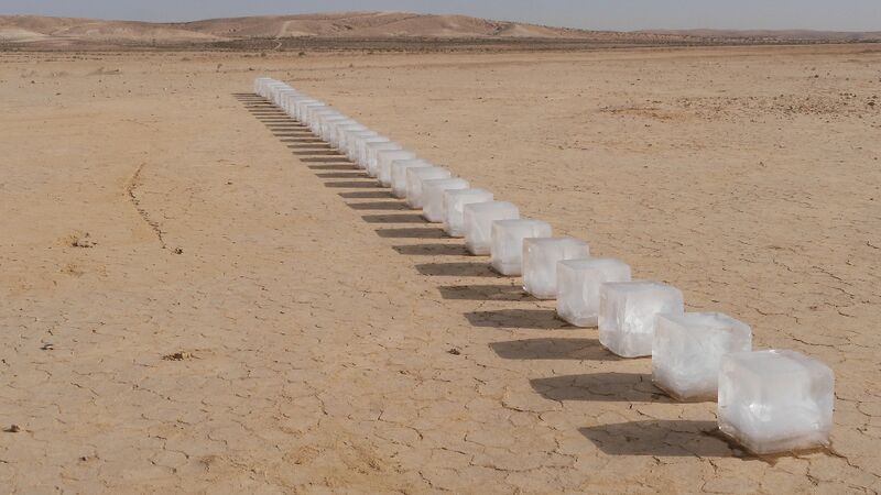 31 Cubes,  A Land Art project - a Land Art by Moshe Vollach