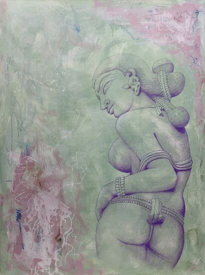 Khajuraho Girl - A Paint Artwork by Seema Mathew