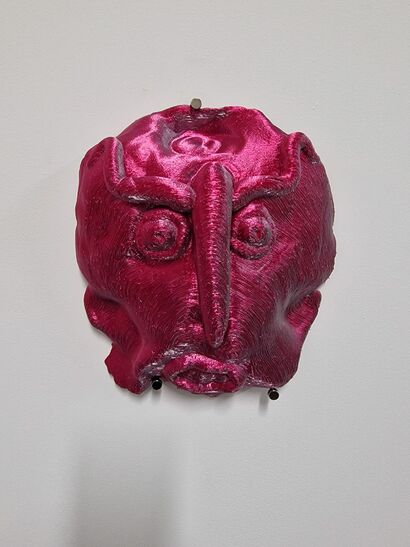 Pink Mask  - A Sculpture & Installation Artwork by rabbitmasterpiece 