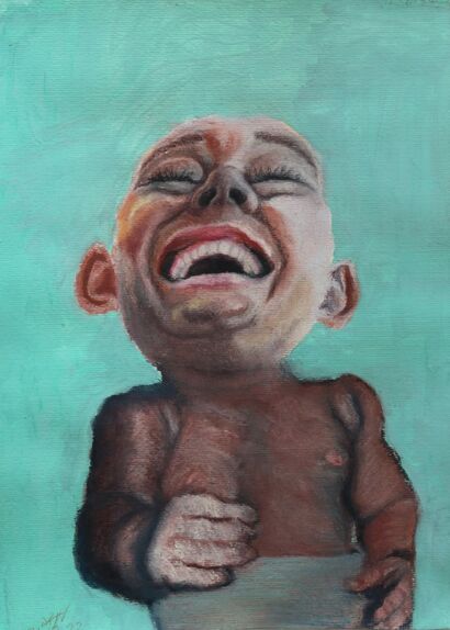 SELF PORTRAIT (baby) - a Paint Artowrk by Linda Shlafer