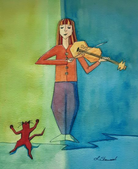 The Violinist - a Paint by Lorraine Germaine