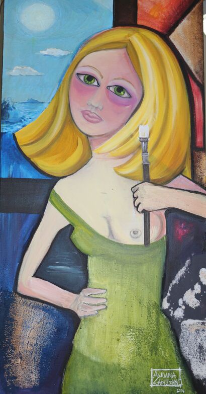 Donna con pennello - A Paint Artwork by Adriana Capizzano