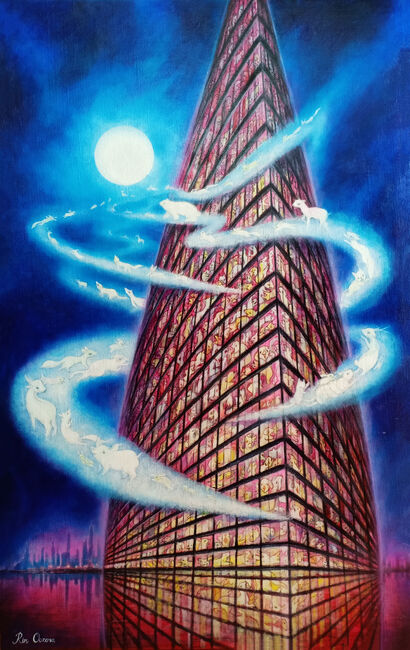 The modern tower of Babel 1 - a Paint Artowrk by Rin Oozora