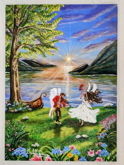 La magia della musica dell\'amore nel giardino incantato - a Paint Artowrk by Isabella Diana