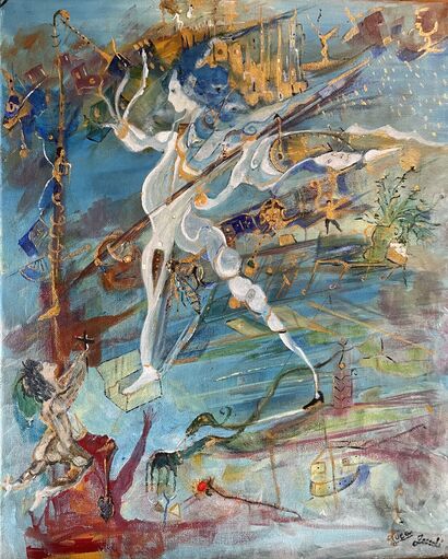 modern retelling of the temptation of Saint Anthony by Dali - a Paint Artowrk by Luca Zoccali