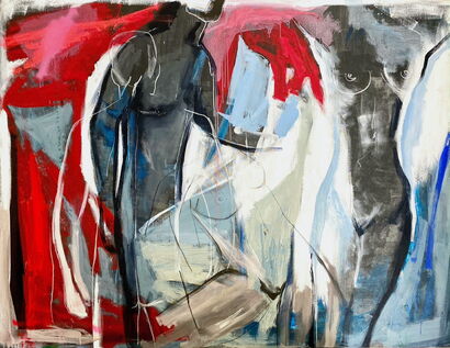 Lui, Lei e il buio - A Paint Artwork by Ersilia Sarrecchia
