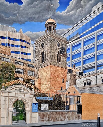 Beware All Who Enter Here - a Paint Artowrk by Stephen Crawford