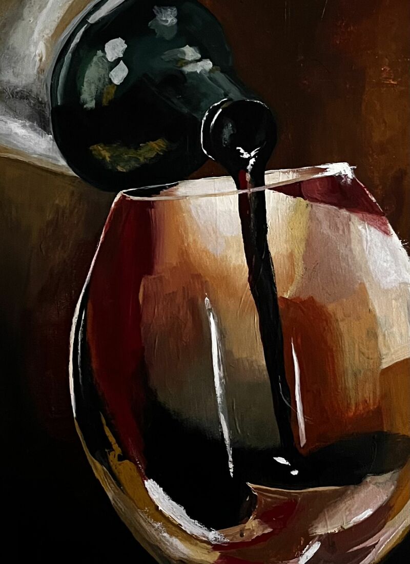 Wine is bottled poetry - a Paint by Linoi Sharon