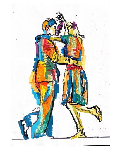 and we danced n_1 (Lindy hop) - A Paint Artwork by linda piccolo